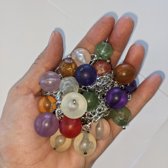 VTG 50" LUCITE BALL FLAPPER CLASPLESS NECKLACE - Picture 8 of 15